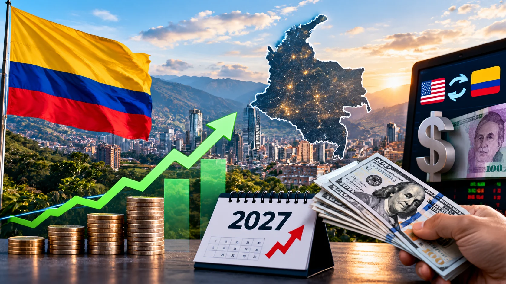 Colombia crecerá en 2027 al 2,3 % y tendrá TRM de $3.490