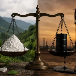 producción de cocaína vs. producción de petróleo