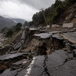 vías afectadas por el terremoto