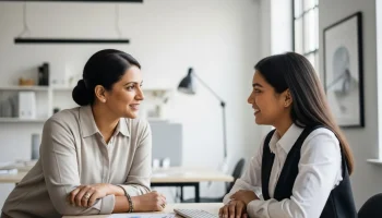Líder aplicando inteligencia emocional en una conversación con su equipo