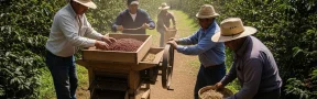 trilla de café en Colombia