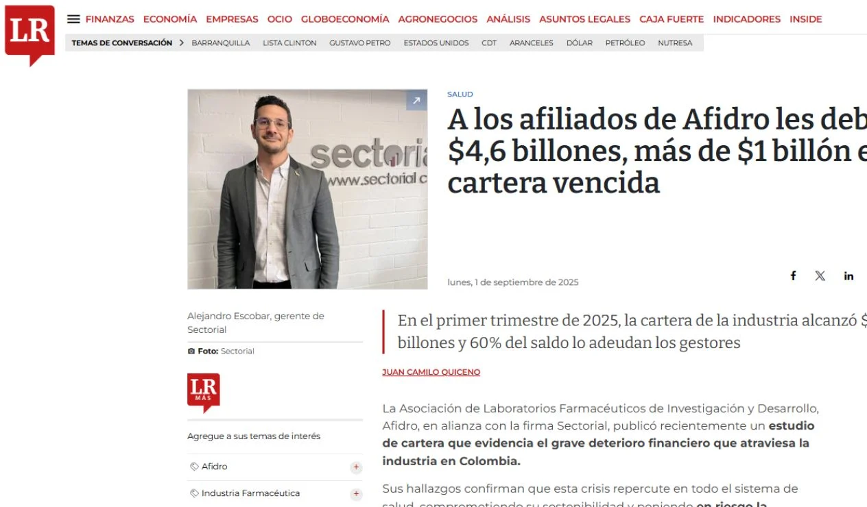 A los afiliados de Afidro les deben $4,6 billones, más de $1 billón es cartera vencida